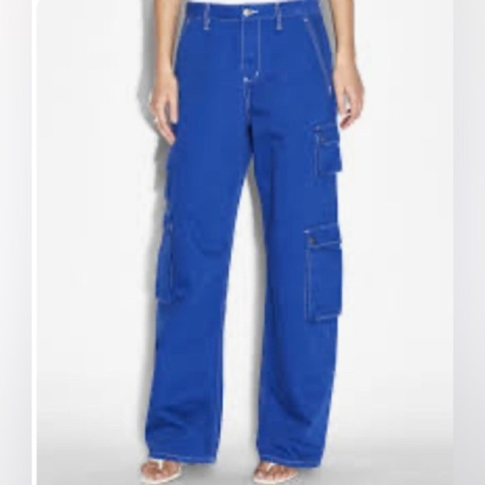 Ksubi Pants & Jumpsuits | Ksubi Women's Drill Cargo Blue Size 26
